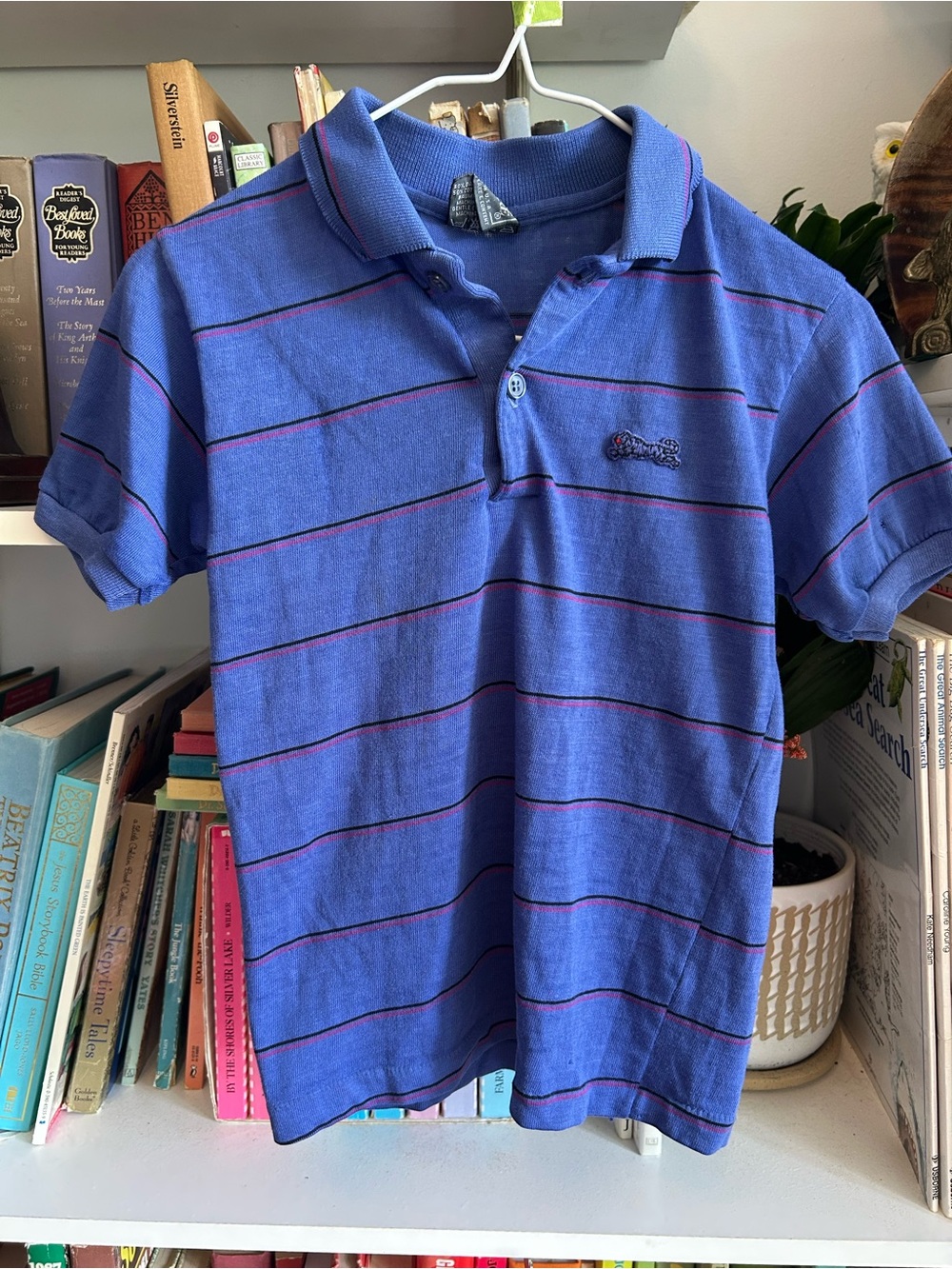 Le Tigre Blue Polo with Thin Red Stripes - Kids